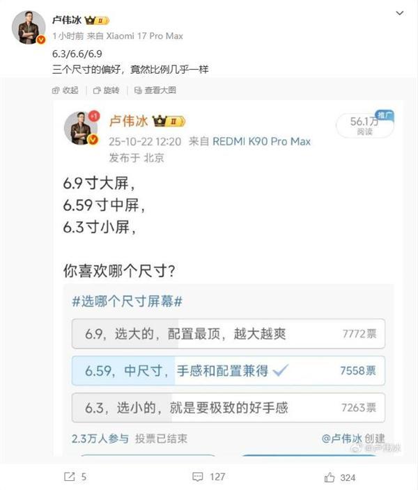 小米手機6.3/6.6/6.9三種尺寸哪個最受歡迎 結果很意外